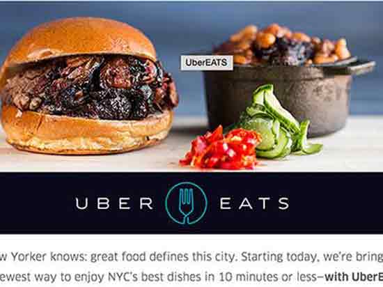 十分鐘外賣上門 Uber送餐服務殺進紐約