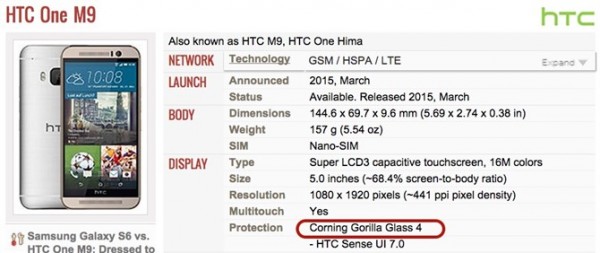 坑爹！僅部分HTC M9采用康寧第四代玻璃？