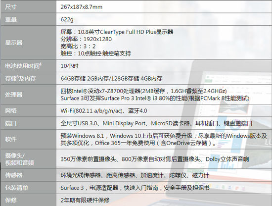 3888元起，國行微軟Surface 3首發預售