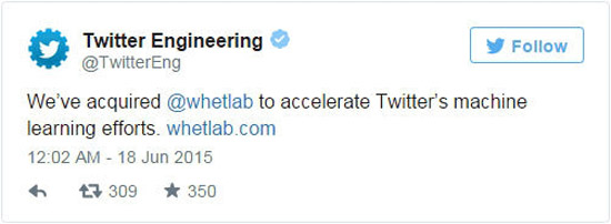 Twitter收購Whetlab 也要玩人工智能嗎？