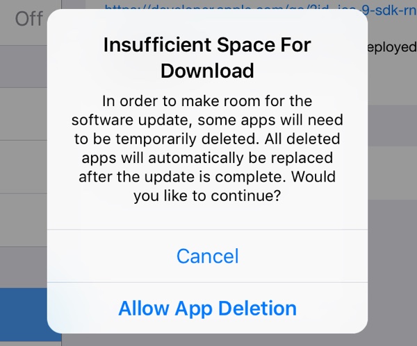 iOS 9升級時，系統可能會自動刪除你的應用