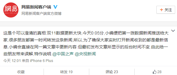 天貓雙11數據造假？央視/網易紛紛澄清，你信嗎