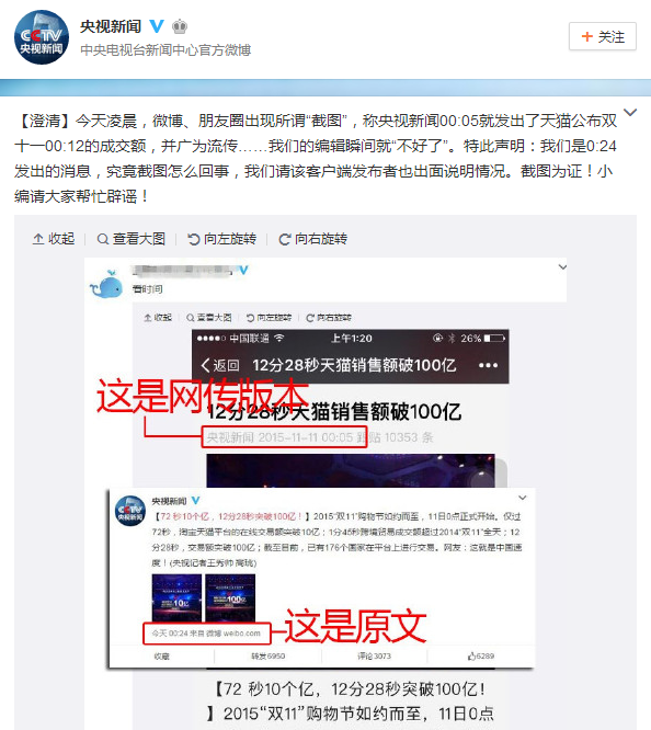 天貓雙11數據造假？央視/網易紛紛澄清，你信嗎