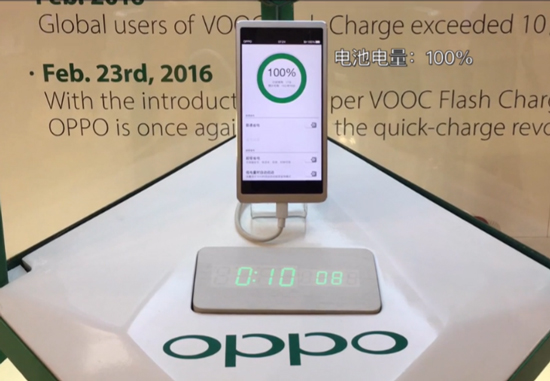 15分鐘充滿手機 OPPO超級閃充空降MWC