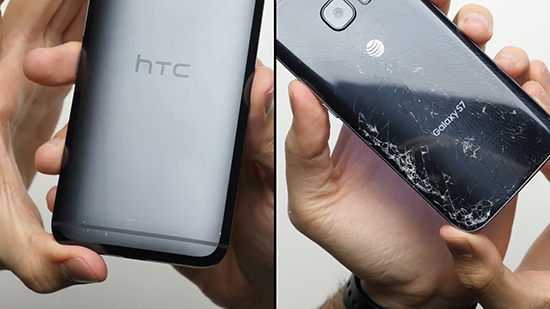 三星S7對比HTC 10耐摔測試：一秒就輸了