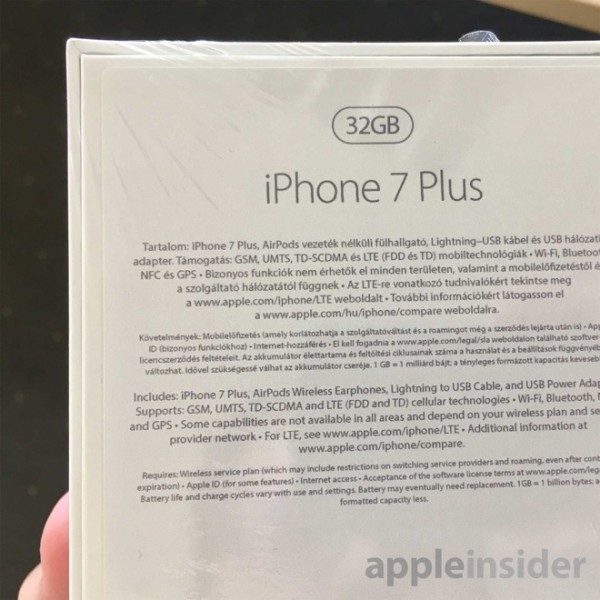 iPhone 7 Plus包裝盒曝光：附贈無線耳機(jī)？