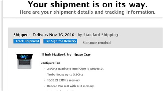 配備Touch Bar：2016新款MacBook Pro已發貨