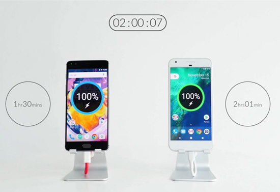 一加3T充電有多快？輕松秒殺Pixel XL！