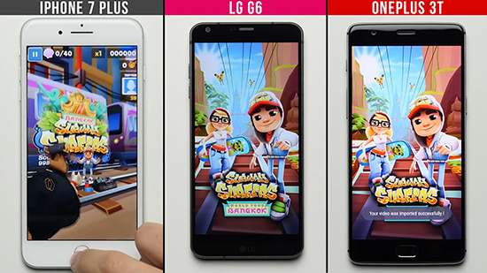 LG G6速度對比iPhone 7 Plus 一加3T：結果沒意外