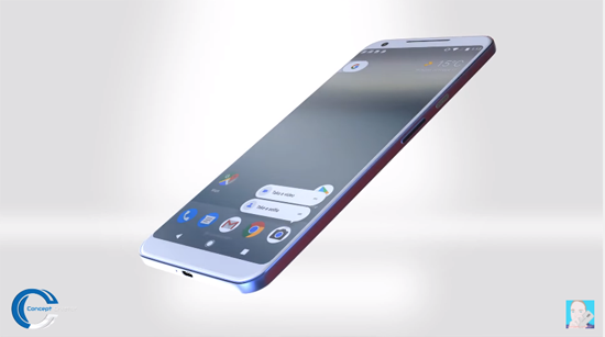 谷歌Pixel 2 XL渲染視頻曝光：首發安卓8.0+多彩配色