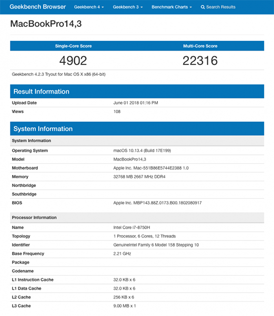 MBP史上最猛升級？ 新款MacBook Pro跑分曝光