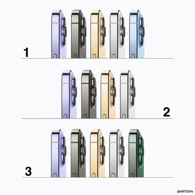 蘋果iPhone 14系列新曝光：紫色替代遠峰藍！Pro版區別更明顯